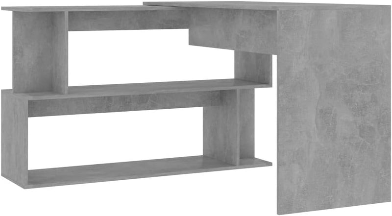 vidaXL Corner Desk Concrete Gray 47.2"x19.7"x29.9" Chipboard