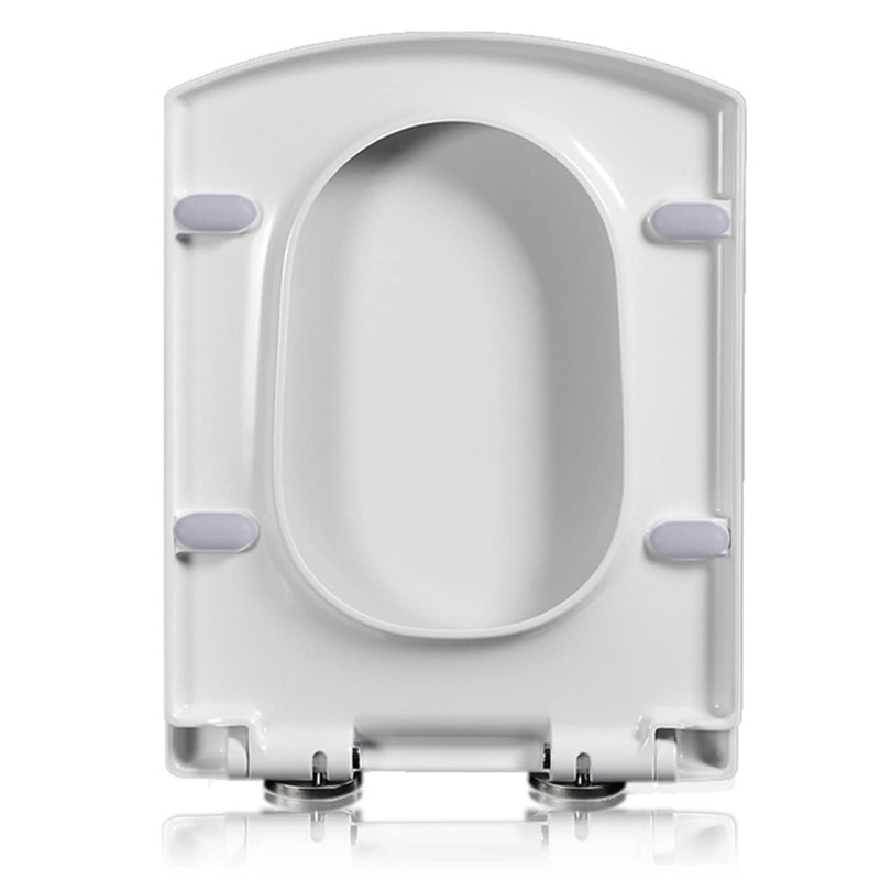 Wwfan Square Toilet Seat Soft Close With Quick Release Hinges White