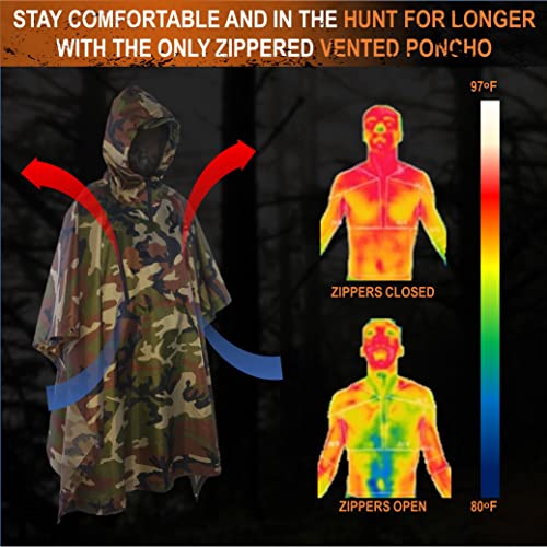 Waterproof Camo Poncho for Men Premium Hunting Gear