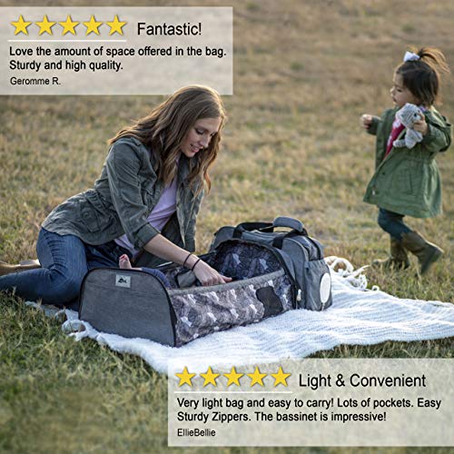 Diaper Bag Backpack Travel Bassinet Foldable Baby Bag Bed Changing Station