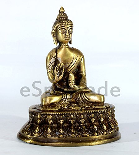 Esplanade Brass Buddha Meditating Buddha Showpiece Statue Figurine Murti