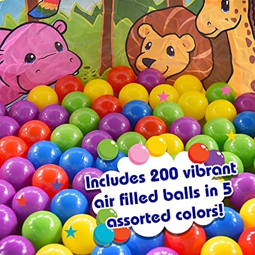 200 Count BPA-Free Ball Pit Balls with Mesh Storage Bag