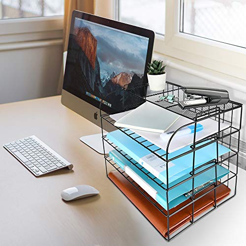 Spacrea Letter Tray 4 Tier Desk Organizers and Accessories, Stackable Paper Tray