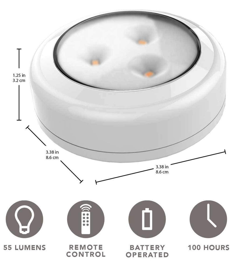 Brilliant Evolution 6pk Tap Lights Led Puck Lights With Remote Battery Powered