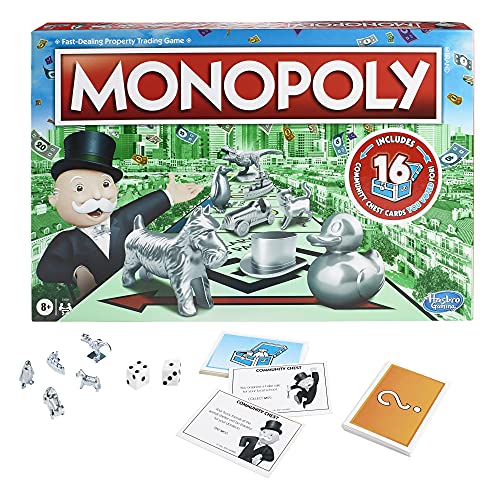 Monopoly Board Game for 2 to 6 Players Ages 8 Includes Fan Vote Community Chest