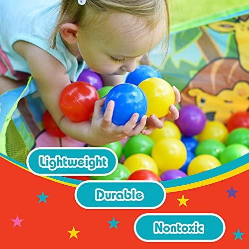 200 Count BPA-Free Ball Pit Balls with Mesh Storage Bag