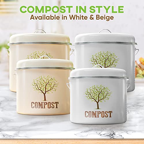 Third Rock Kitchen Compost Bin Countertop 1.0 Gallon Small Compost Bin