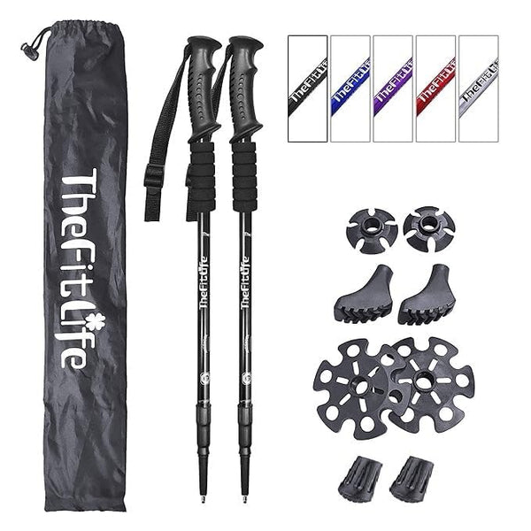 Ultralight Folding Nordic Walking Trekking Poles - Adjustable Anti-Shock