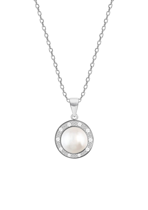 GIVA 925 Sterling Silver Hypoallergenic Pearl Pendant with Link Chain (Fresh Water Cultured Pearl)