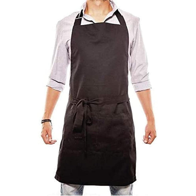 PESANI Gabardine Cotton Bib Apron with Pockets Adjustable Cooking Apron