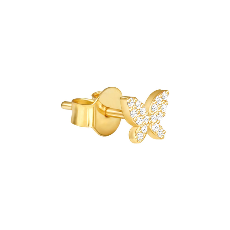 GIVA 925 Sterling Silver Hypoallergenic 18k Gold Plated Stud Earrings (Butterfly Affair)