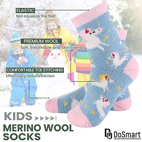 Warm Kids Wool Socks 6 Pairs Unicorn B 4-7 Years