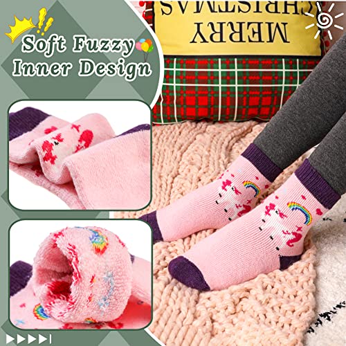 Warm Kids Wool Socks 6 Pairs Unicorn B 4-7 Years