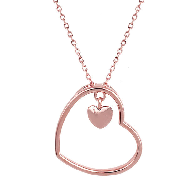 GIVA 925 Hypoallergenic Sterling Silver Rose Gold Heart Necklace for Women and Girls