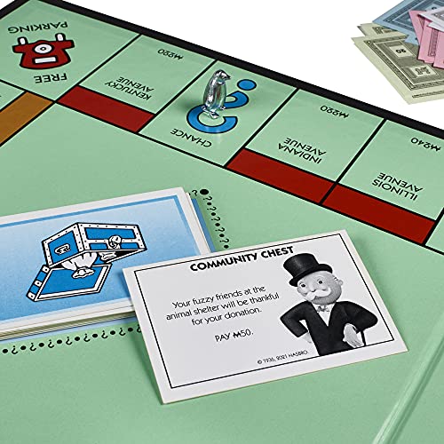 Monopoly Board Game for 2 to 6 Players Ages 8 Includes Fan Vote Community Chest