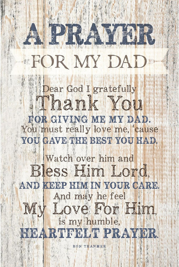 Dexsa Prayer for My Dad Wall Plaque 6x9 Made in USA Birthday Gift Beige