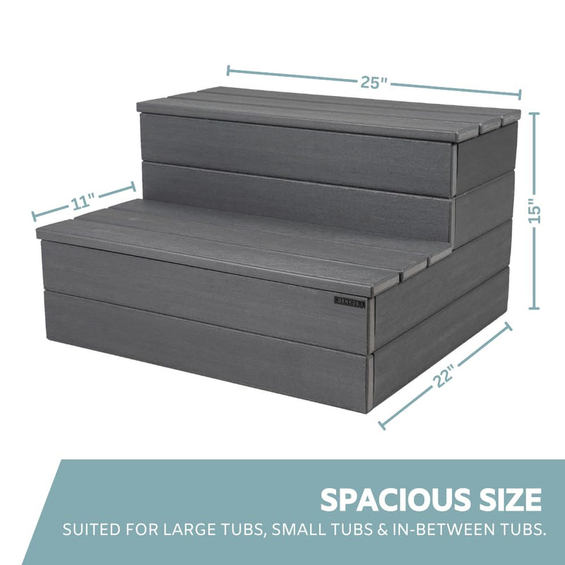 Graphite Gray Waterproof Hot Tub Steps - 25x12x12