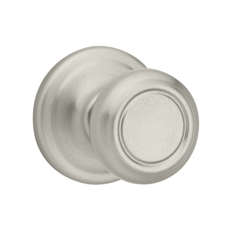 Kwikset Cameron Passage Door Knob Satin Nickel Non Locking Microban Protection