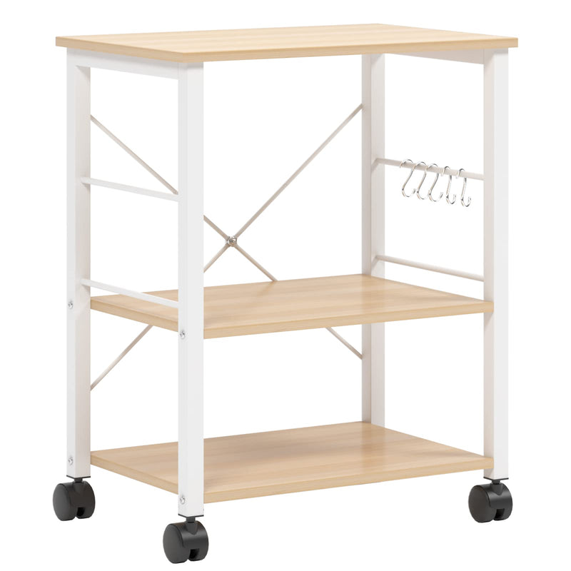 Sogesfurniture 3 Tier Kitchen Baker's Rack Microwave Stand Utility Cart Wheels