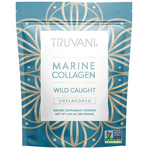 TRUVANI - Wild Caught Hydrolyzed Marine Collagen Protein Powder | Collagen Protein Supplement with Type 1,2 & 3 | Anti-Skin Aging | Non-GMO | Gluten Free Fish Collagen | 6.35 OZ