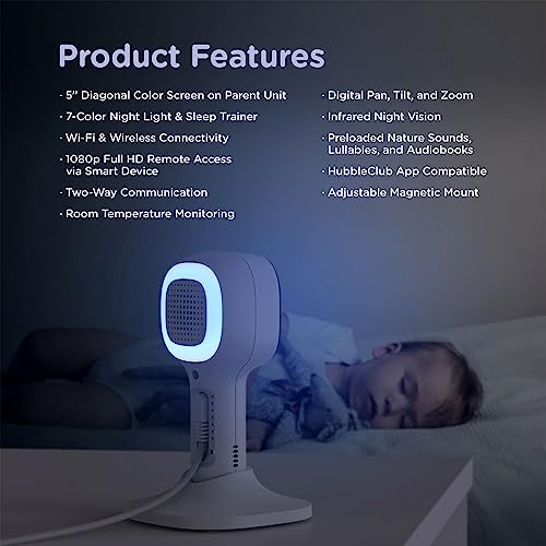 Hubble Connected Nursery Pal Cloud Smart Connected Wi-Fi Enabled Baby Monitor