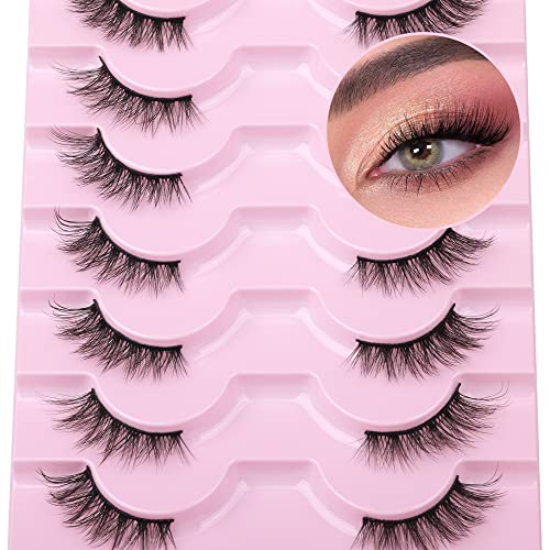 Mavphnee Half Lashes Natural Cat Eye Multi Layer Wispy Fluffy 3d False Lashes