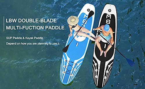 LBW Double-Blade Adjustable SUP Kayak Paddle - Blue 4-Piece