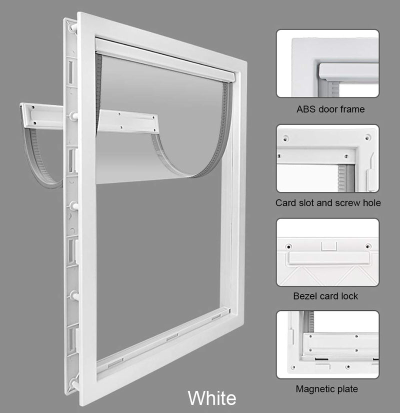 Large White Dog Door with Magnetic Flap for XL Dogs