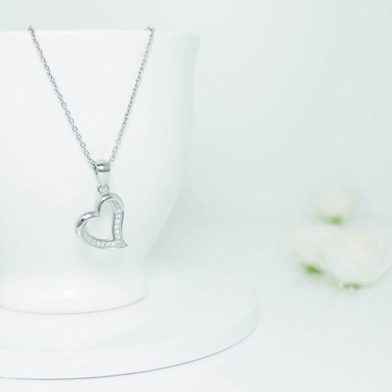 GIVA Love Heart Pendant Necklaces Link Chain for Women 925 Sterling Silver