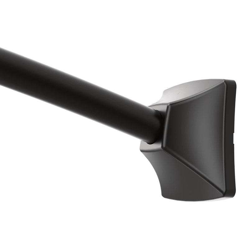 Adjustable Matte Black Curved Shower Curtain Rod 72-Inch