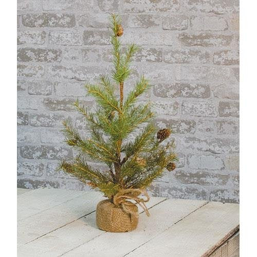 Miniature Pine Tree with Pinecones and Burlap Base 18"