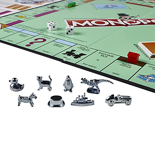 Monopoly Board Game for 2 to 6 Players Ages 8 Includes Fan Vote Community Chest