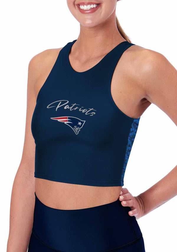 Women's Patriots Navy High-Neck Sports Bra - Medium