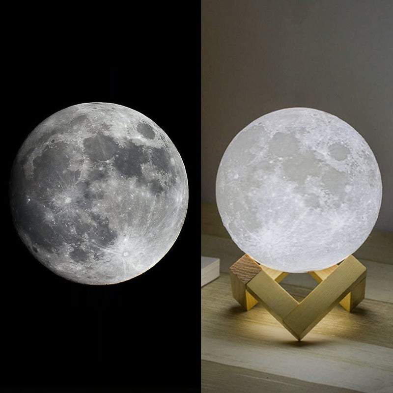 Mydethun 3D Moon Lamp with 5.9 Inch Wooden Base Mothers Day Gift