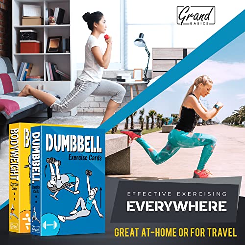 2 Pack Bodyweight & Dumbbell Workout Cards 100 Exercise Deck Fitness Training