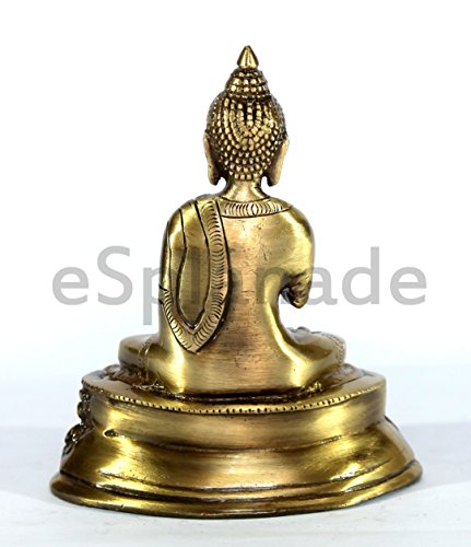 Esplanade Brass Buddha Meditating Buddha Showpiece Statue Figurine Murti