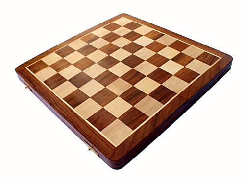 StonKraft Wooden Chess Board Without Pieces for Professional Chess Players - Appropriate Wooden & Brass Chess Pieces Chessmen Available Separately by Brand (14" x 14" - Acacia Wood)