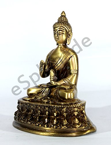 Esplanade Brass Buddha Meditating Buddha Showpiece Statue Figurine Murti