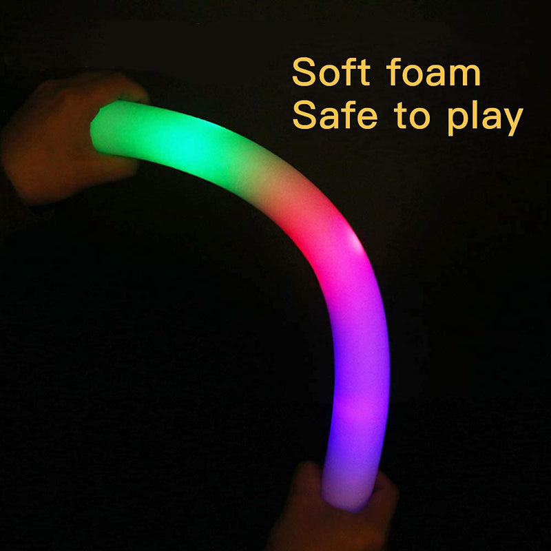 Colorful LED Foam Glow Sticks - Pack of 36