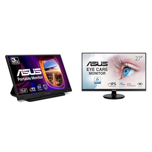 Asus Zenscreen 15.6 Inch Usb C Portable Monitor & 27 Inch 1080p Full Hd Ips 75hz