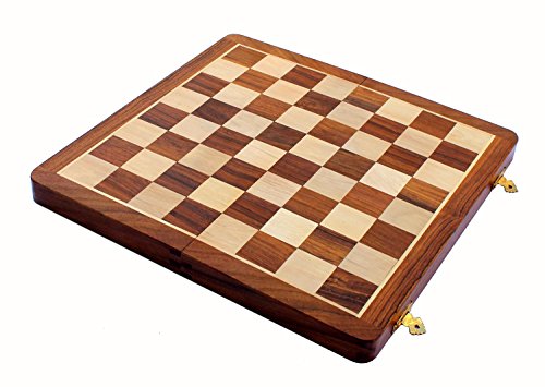 StonKraft Wooden Chess Board Without Pieces for Professional Chess Players - Appropriate Wooden & Brass Chess Pieces Chessmen Available Separately by Brand (14" x 14" - Acacia Wood)