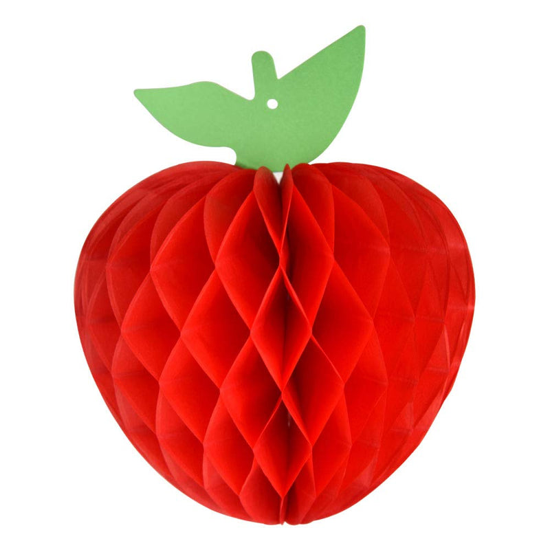 Fepito 15 Pack 7 Inch Apple Tissue Honeycomb Hanging Red Paper Decorations