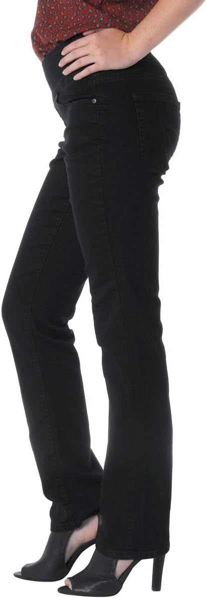 Jag Jeans Women Petite Peri Mid Rise Straight Black Void 0 Petite Pant