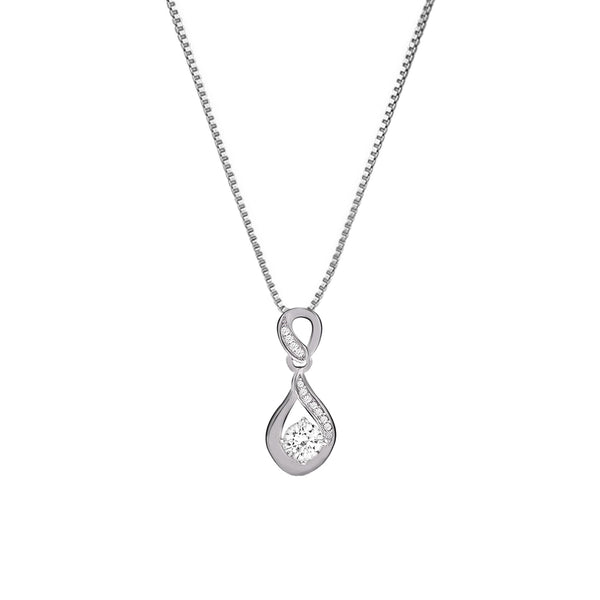 GIVA 925 Hypoallergenic Silver Twist Zirconia Stone Pendant Necklace for Women