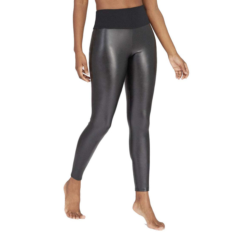 Assets by Spanx Women's All Over Faux Leather Leggings Black XLarge