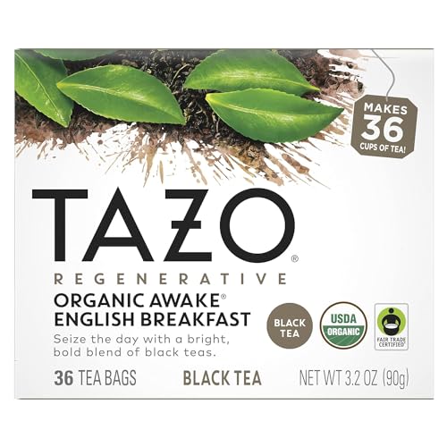 Tazo Regenerative Organic Awake English Breakfast Black Tea 36 Total Tea Bags