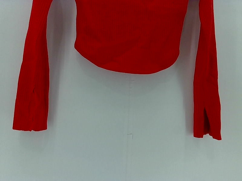 Women's Stretch Off-Shoulder Red Sweater - Medium