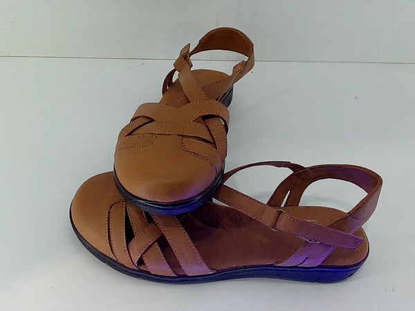 Easy Street Womens Closed Toe Casual Sandals Color Brown Size 9.5 Pair of Shoes