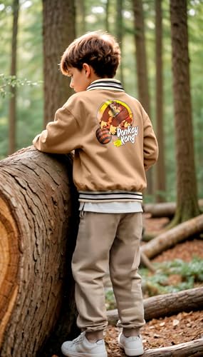 Donkey Kong Brown Bomber Jacket for Kids Size 14 by 16