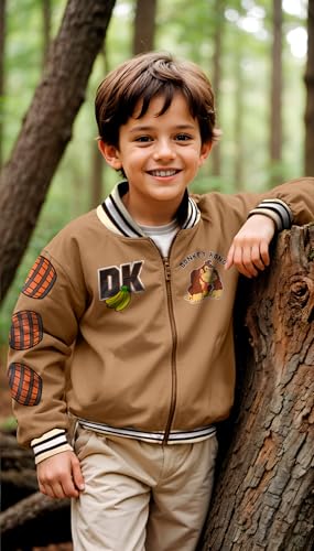 Donkey Kong Brown Bomber Jacket for Kids Size 14 by 16